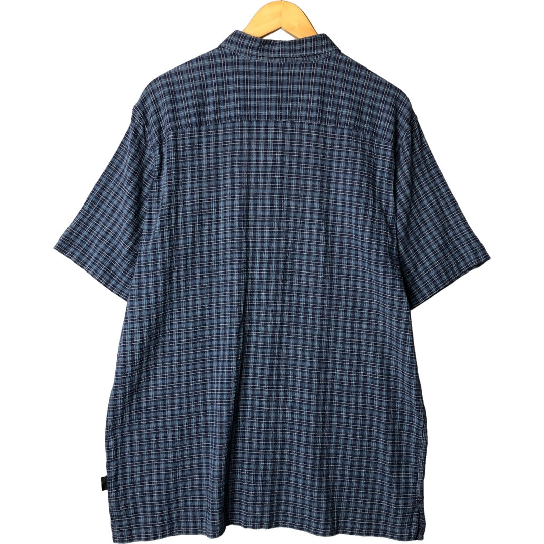 Patagonia 52921SP14 Willow Crepe Short Sleeve Cotton Check Shirt Box Shirt Men's XL Size Organic cotton blue type Vintage Second Hand