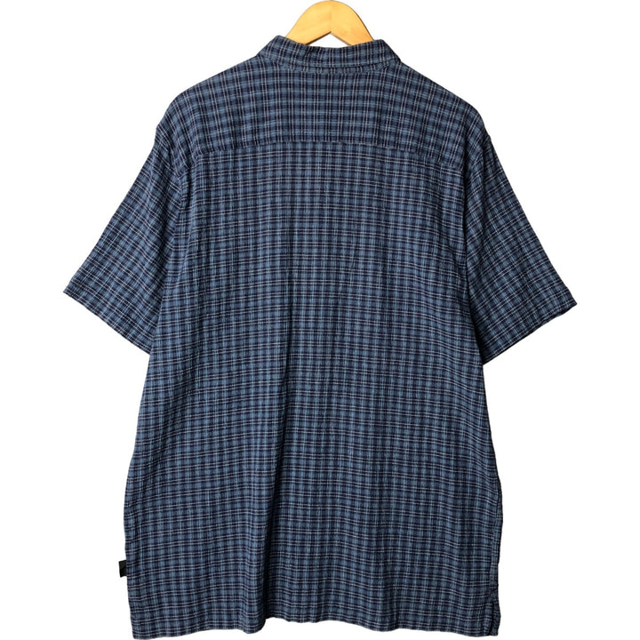 Patagonia 52921SP14 Willow Crepe Short Sleeve Cotton Check Shirt Box Shirt Men's XL Size Organic cotton blue type Vintage Second Hand
