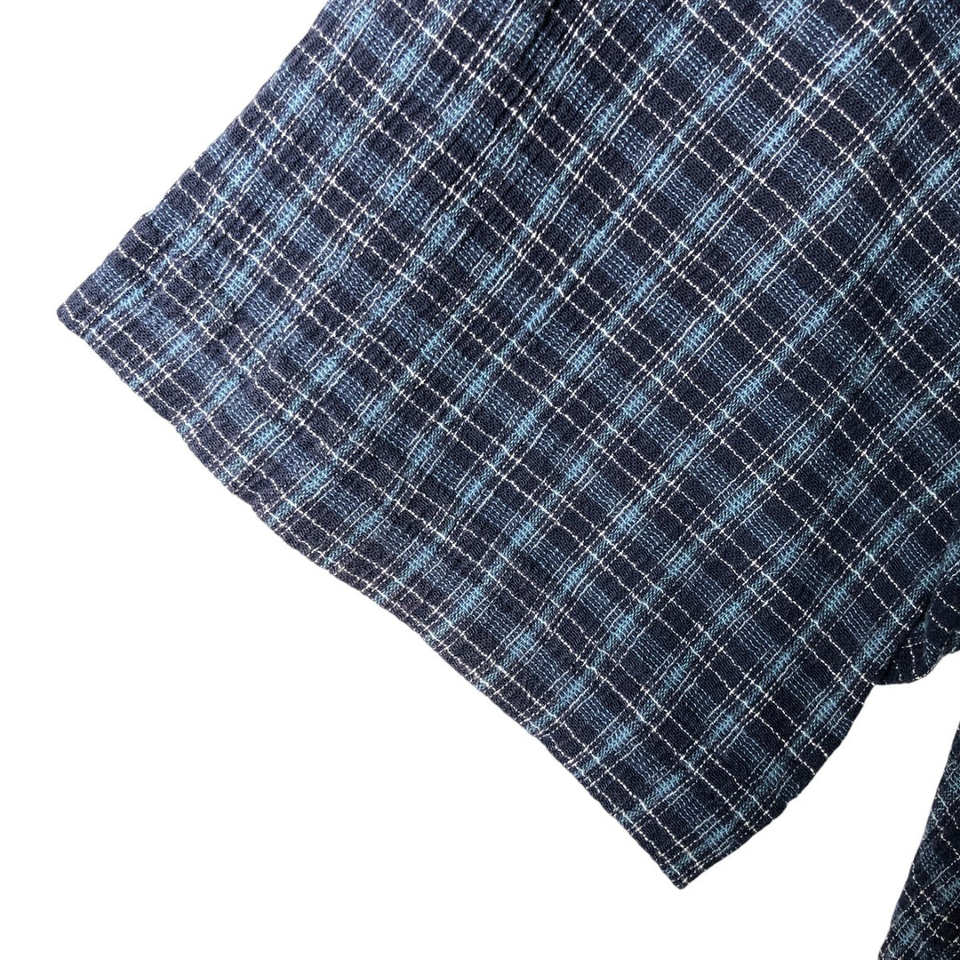 Patagonia 52921SP14 Willow Crepe Short Sleeve Cotton Check Shirt Box Shirt Men's XL Size Organic cotton blue type Vintage Second Hand