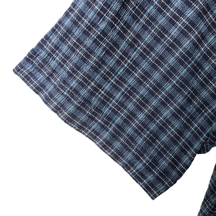 Patagonia 52921SP14 Willow Crepe Short Sleeve Cotton Check Shirt Box Shirt Men's XL Size Organic cotton blue type Vintage Second Hand