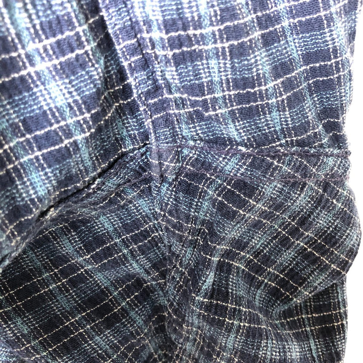 Patagonia 52921SP14 Willow Crepe Short Sleeve Cotton Check Shirt Box Shirt Men's XL Size Organic cotton blue type Vintage Second Hand
