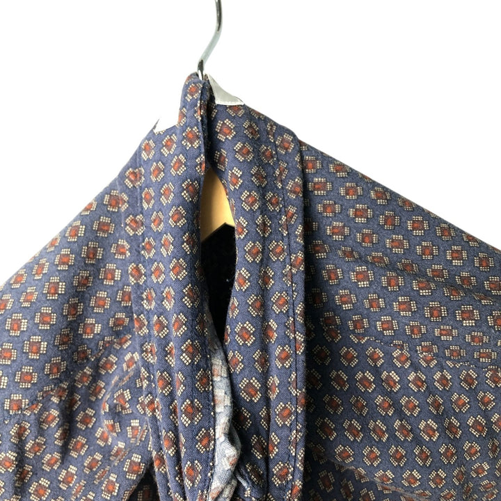 Perry Ellis PERRY ELLIS All-over print short-sleeve rayon shirt, size S for men Rayon blue type Vintage Second Hand