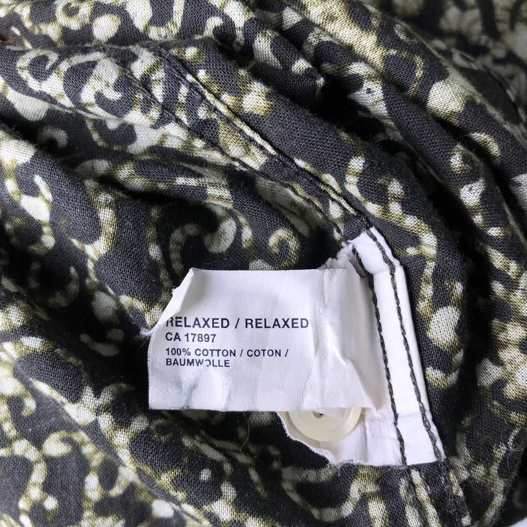 GAP RELAXED All-over Print Short Sleeve Open Collar Cotton Shirt Men's S Size Box Shirt cotton Green type dark green Vintage Second Hand