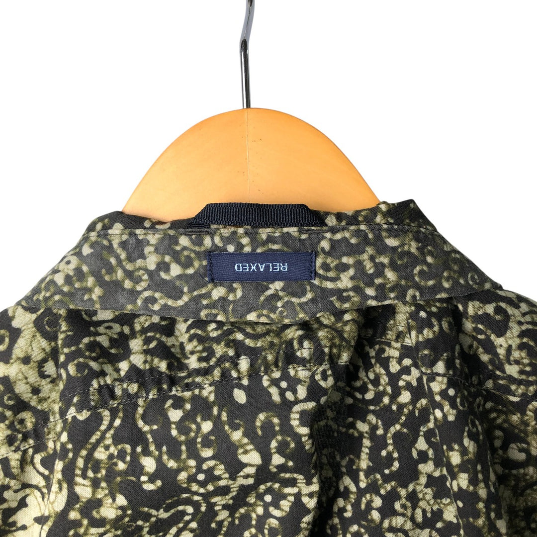 GAP RELAXED All-over Print Short Sleeve Open Collar Cotton Shirt Men's S Size Box Shirt cotton Green type dark green Vintage Second Hand