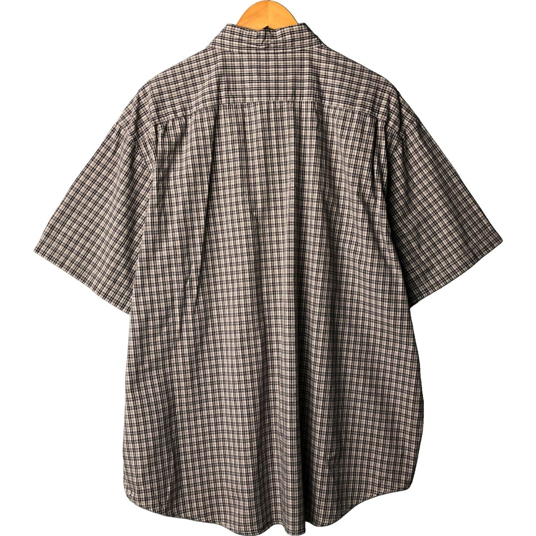 90'S GAP Old Gap Short Sleeve Cotton Check Shirt Men's XL Vintage cotton brown type Vintage Second Hand