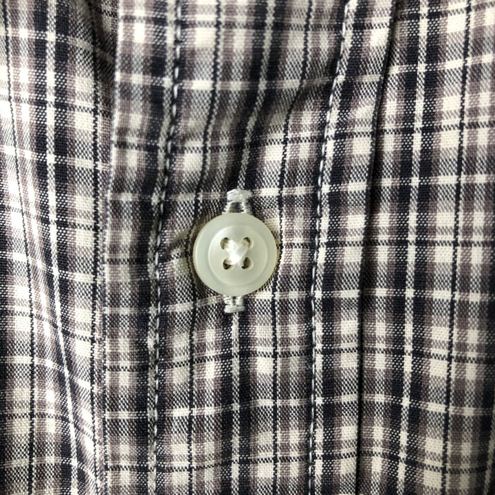 90'S GAP Old Gap Short Sleeve Cotton Check Shirt Men's XL Vintage cotton brown type Vintage Second Hand