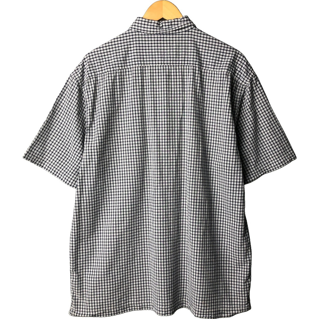 90'S GAP Old Gap Short Sleeve Cotton Check Shirt Box Shirt Men's L Size Vintage cotton white type Vintage Second Hand