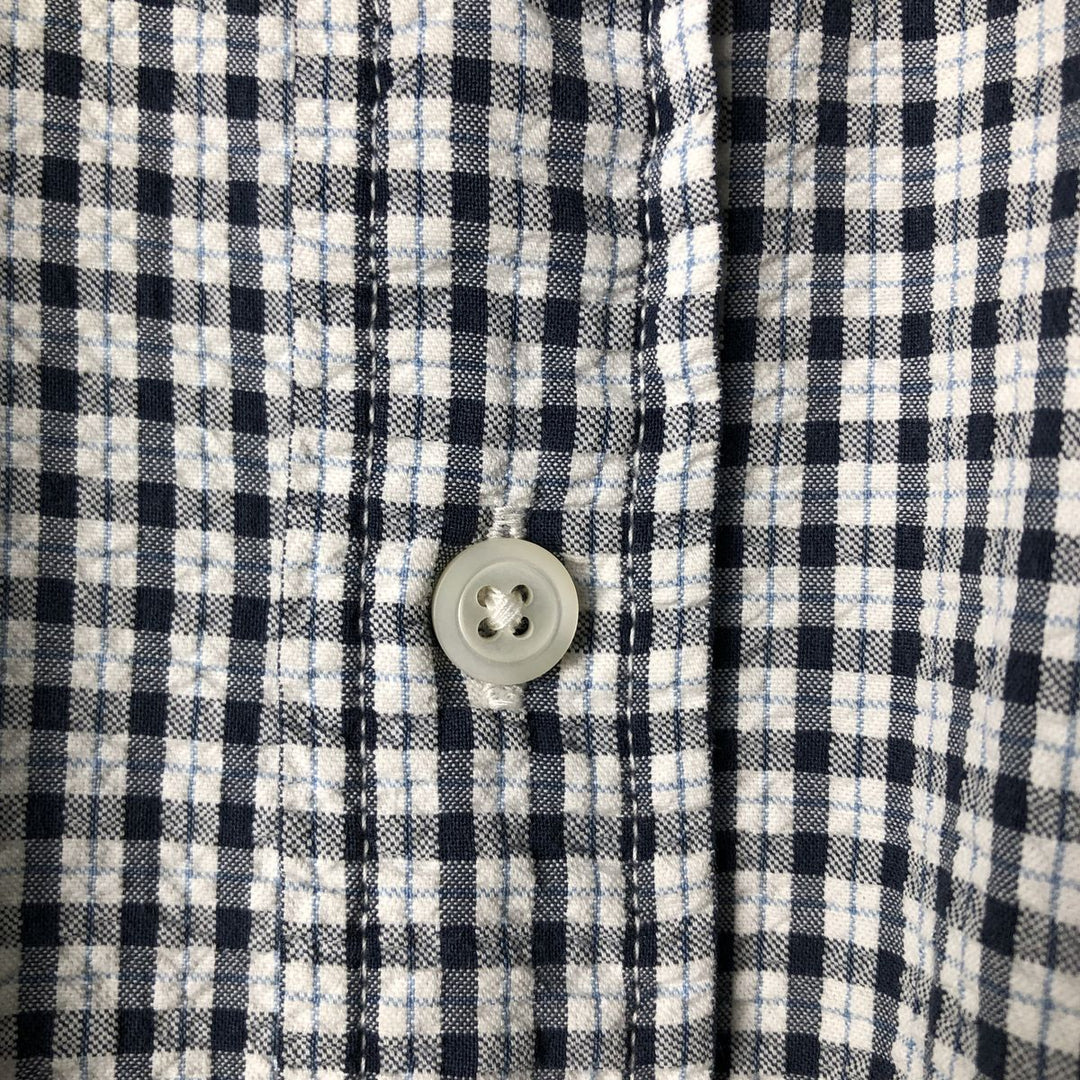 90'S GAP Old Gap Short Sleeve Cotton Check Shirt Box Shirt Men's L Size Vintage cotton white type Vintage Second Hand