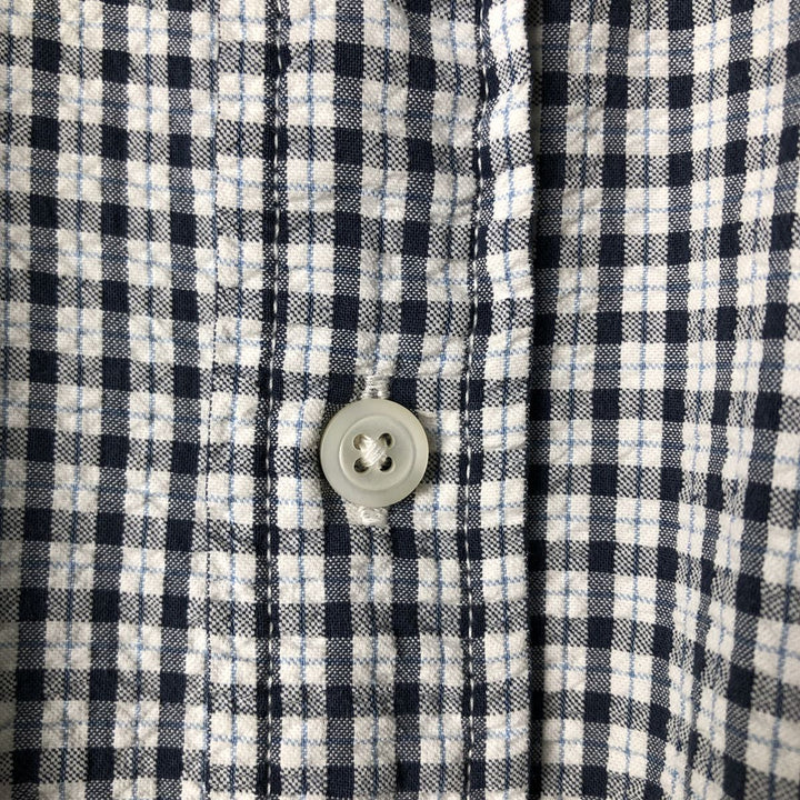 90'S GAP Old Gap Short Sleeve Cotton Check Shirt Box Shirt Men's L Size Vintage cotton white type Vintage Second Hand