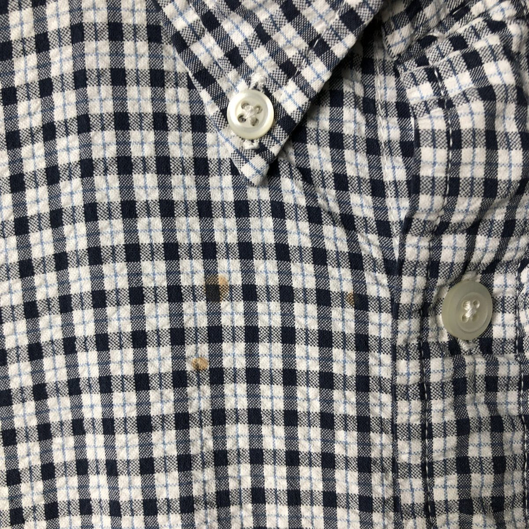 90'S GAP Old Gap Short Sleeve Cotton Check Shirt Box Shirt Men's L Size Vintage cotton white type Vintage Second Hand