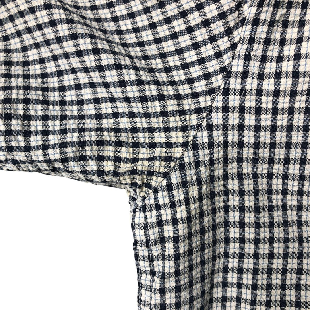 90'S GAP Old Gap Short Sleeve Cotton Check Shirt Box Shirt Men's L Size Vintage cotton white type Vintage Second Hand