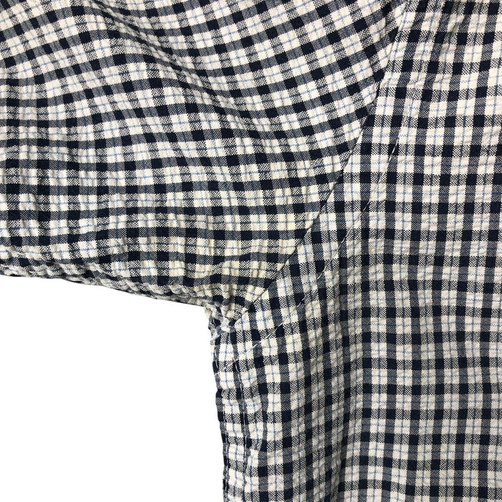 90'S GAP Old Gap Short Sleeve Cotton Check Shirt Box Shirt Men's L Size Vintage cotton white type Vintage Second Hand