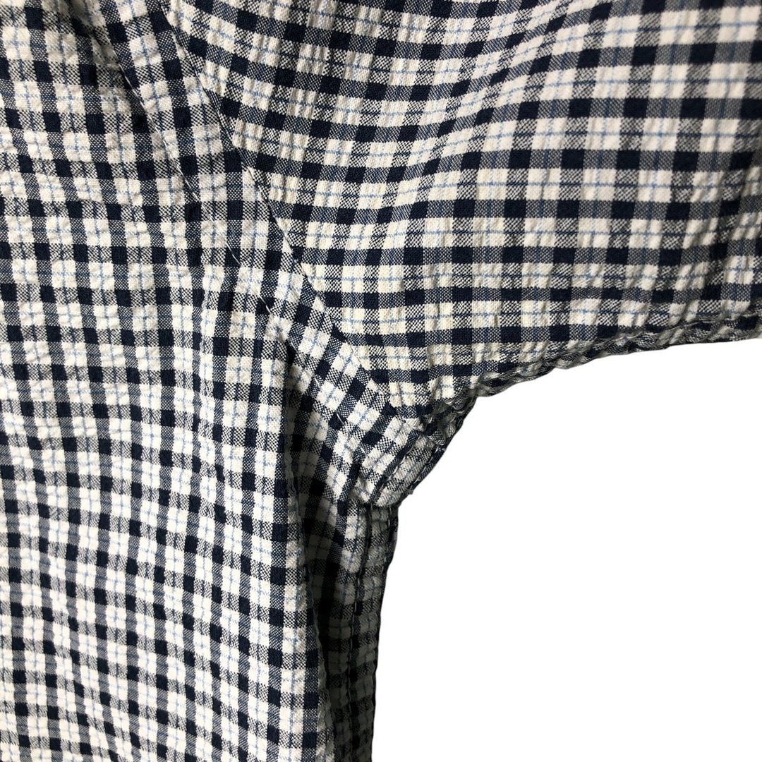 90'S GAP Old Gap Short Sleeve Cotton Check Shirt Box Shirt Men's L Size Vintage cotton white type Vintage Second Hand