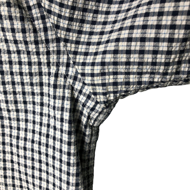 90'S GAP Old Gap Short Sleeve Cotton Check Shirt Box Shirt Men's L Size Vintage cotton white type Vintage Second Hand