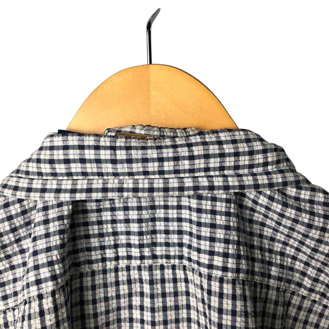 90'S GAP Old Gap Short Sleeve Cotton Check Shirt Box Shirt Men's L Size Vintage cotton white type Vintage Second Hand