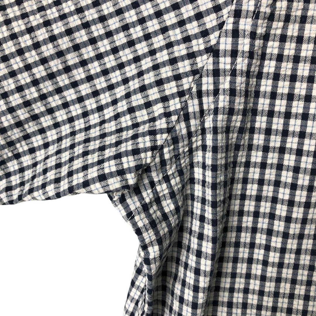 90'S GAP Old Gap Short Sleeve Cotton Check Shirt Box Shirt Men's L Size Vintage cotton white type Vintage Second Hand