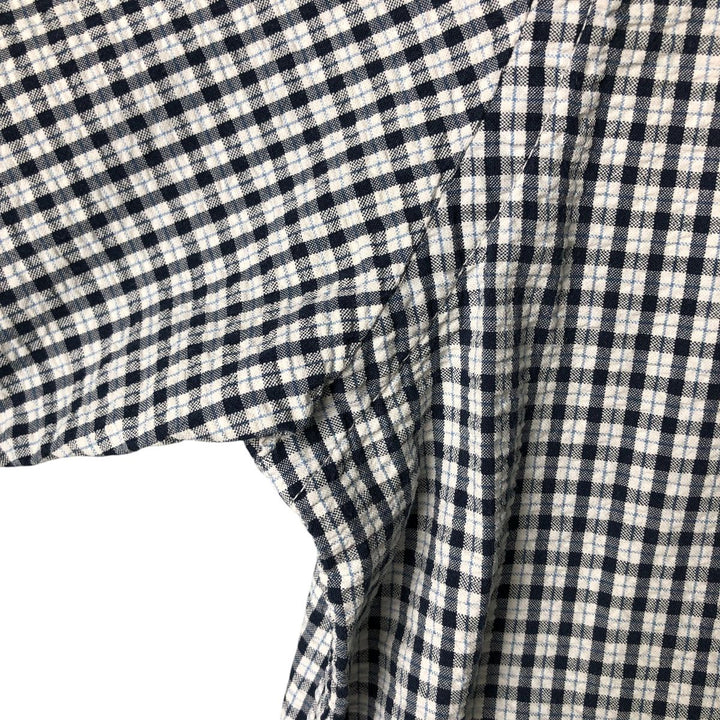 90'S GAP Old Gap Short Sleeve Cotton Check Shirt Box Shirt Men's L Size Vintage cotton white type Vintage Second Hand
