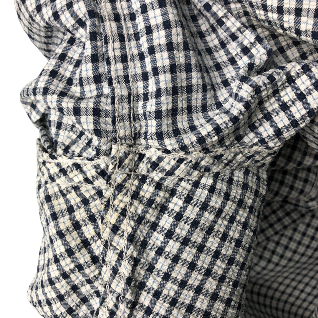 90'S GAP Old Gap Short Sleeve Cotton Check Shirt Box Shirt Men's L Size Vintage cotton white type Vintage Second Hand