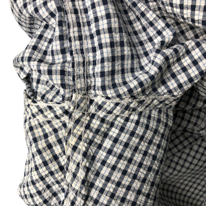 90'S GAP Old Gap Short Sleeve Cotton Check Shirt Box Shirt Men's L Size Vintage cotton white type Vintage Second Hand