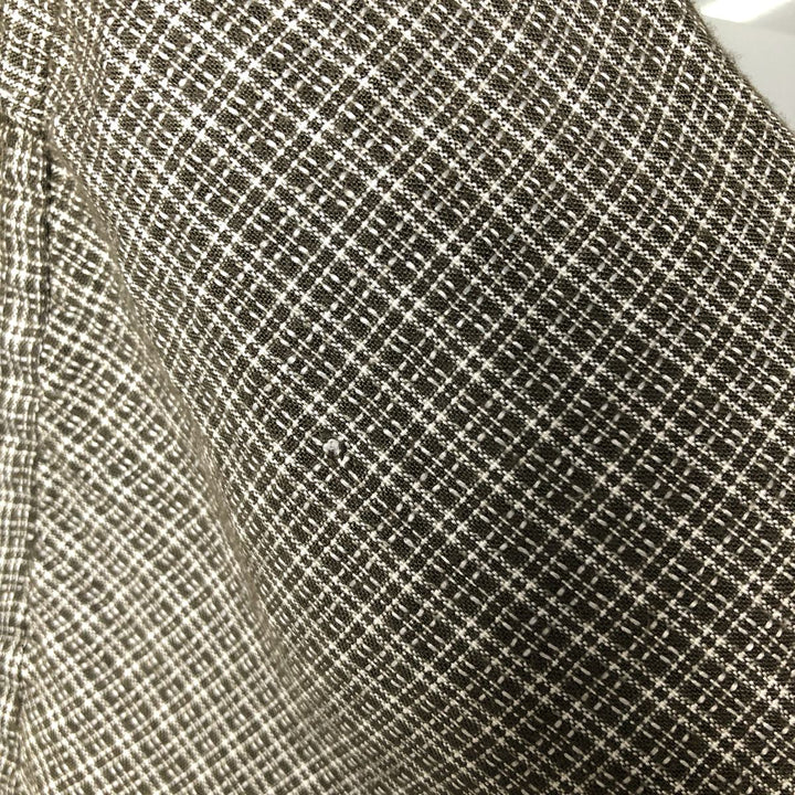UNTIED Check Pattern Short Sleeve Rayon Shirt Men's XL Box Shirt Viscose rayon Khaki type Vintage Second Hand