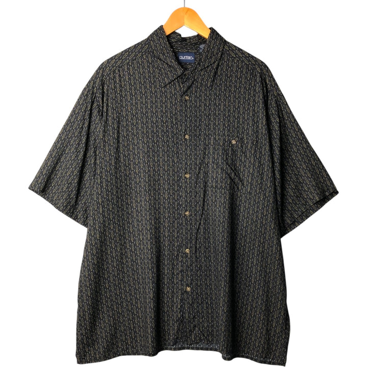Puritan PURITAN All-over Pattern Short Sleeve Rayon Shirt Men's XL Size Box Shirt Viscose rayon black type Vintage Second Hand