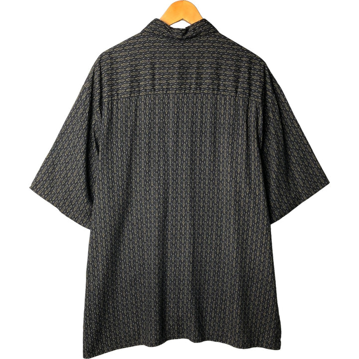 Puritan PURITAN All-over Pattern Short Sleeve Rayon Shirt Men's XL Size Box Shirt Viscose rayon black type Vintage Second Hand