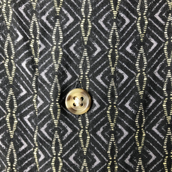 Puritan PURITAN All-over Pattern Short Sleeve Rayon Shirt Men's XL Size Box Shirt Viscose rayon black type Vintage Second Hand