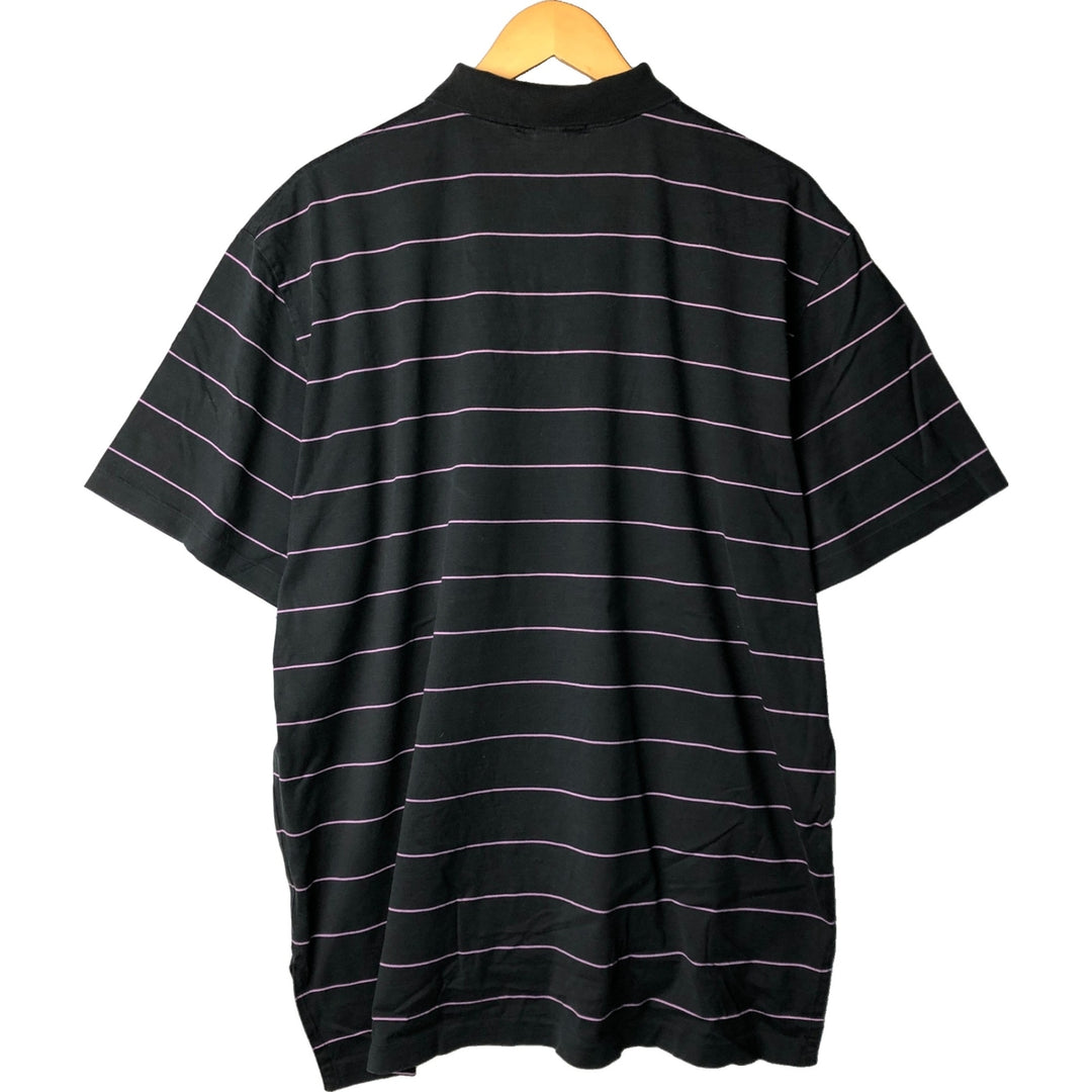 Ralph Lauren POLO by Ralph Lauren short sleeve striped polo shirt, men's XL size Pima Cotton black type Vintage Second Hand