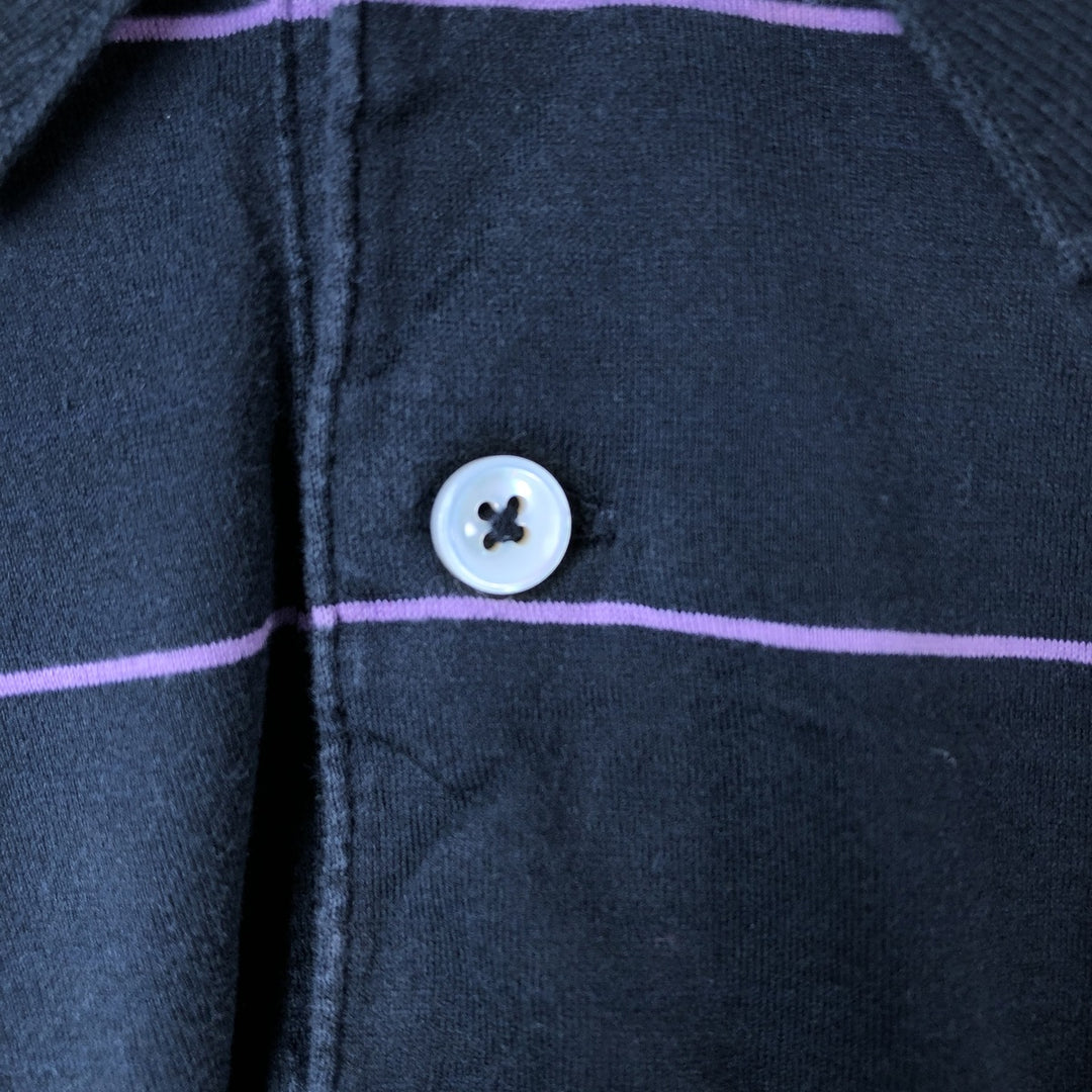 Ralph Lauren POLO by Ralph Lauren short sleeve striped polo shirt, men's XL size Pima Cotton black type Vintage Second Hand