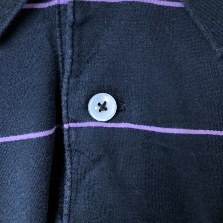 Ralph Lauren POLO by Ralph Lauren short sleeve striped polo shirt, men's XL size Pima Cotton black type Vintage Second Hand