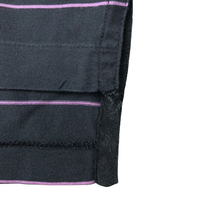 Ralph Lauren POLO by Ralph Lauren short sleeve striped polo shirt, men's XL size Pima Cotton black type Vintage Second Hand