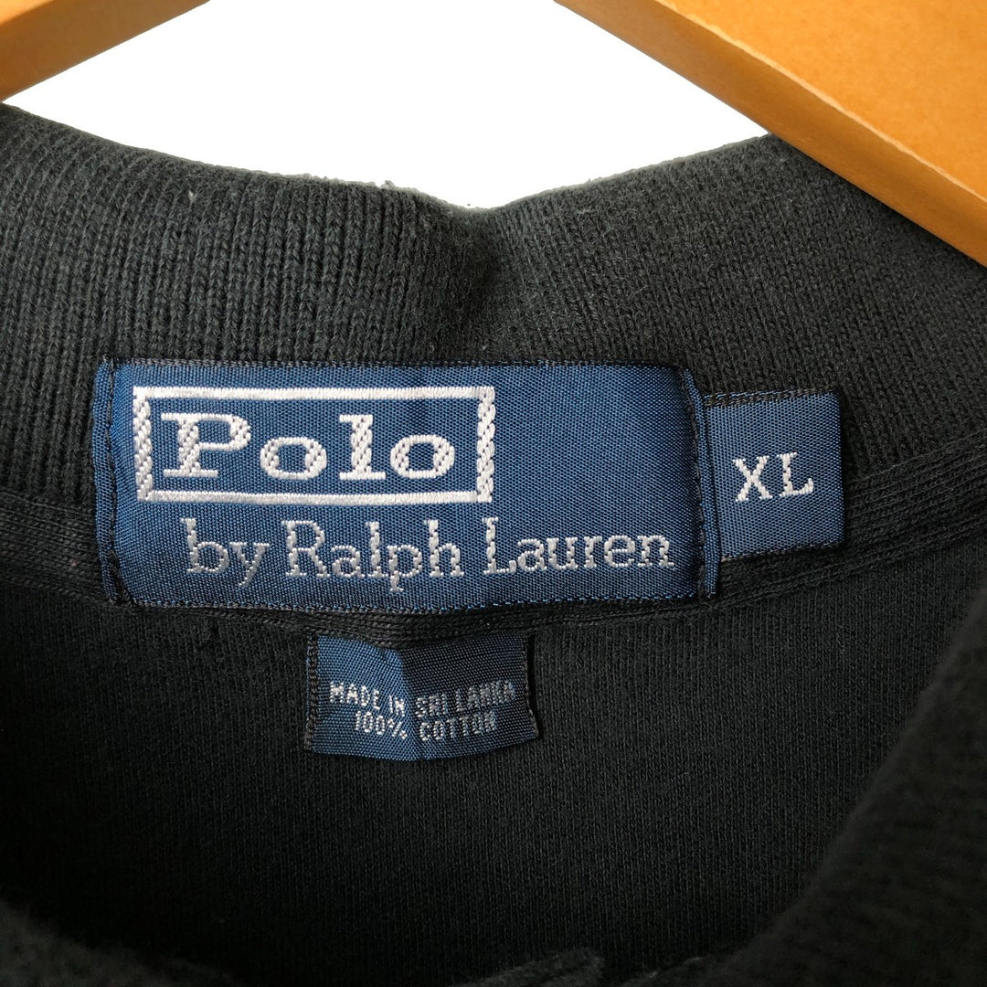Ralph Lauren POLO by Ralph Lauren short sleeve polo shirt, men's XL size cotton black type Vintage Second Hand