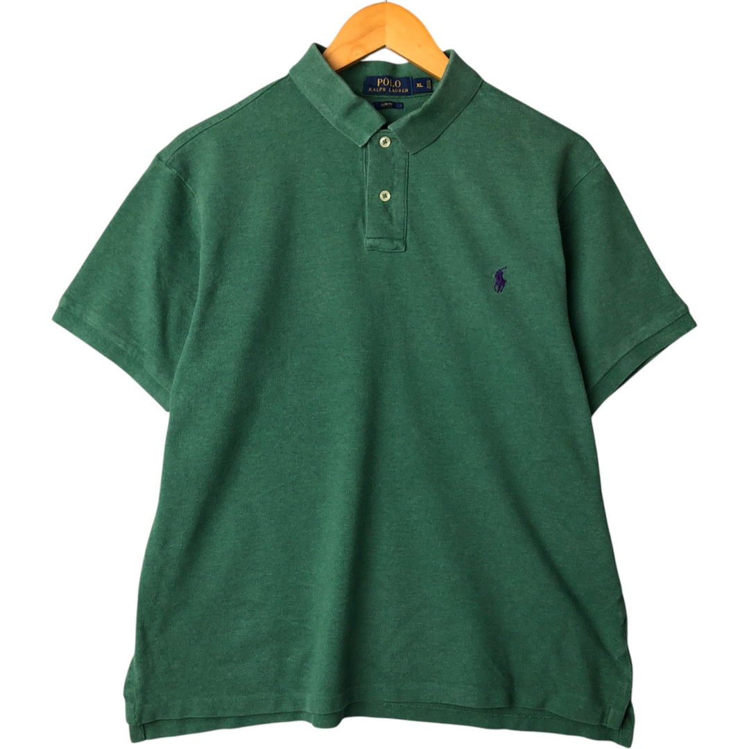 Ralph Lauren POLO RALPH LAUREN SLIM FIT short sleeve polo shirt men's XL equivalent cotton green type Vintage Second Hand