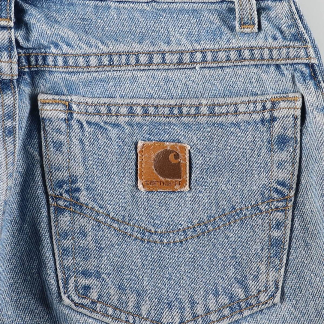 90'S Carhartt denim shorts, short pants, made in USA, men's, w29 equivalent, vintage cotton blue type Vintage Second Hand