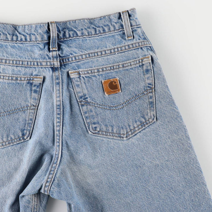 90'S Carhartt denim shorts, short pants, made in USA, men's, w29 equivalent, vintage cotton blue type Vintage Second Hand