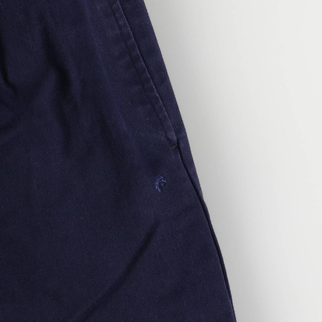 90'S Ralph Lauren Polo Sport Two-pleat Chino Shorts, Women's L (w27) Vintage cotton navy blue type Vintage Second Hand