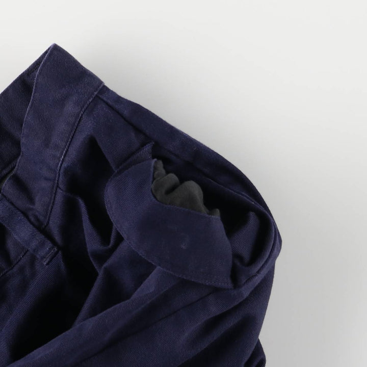 90'S Ralph Lauren Polo Sport Two-pleat Chino Shorts, Women's L (w27) Vintage cotton navy blue type Vintage Second Hand
