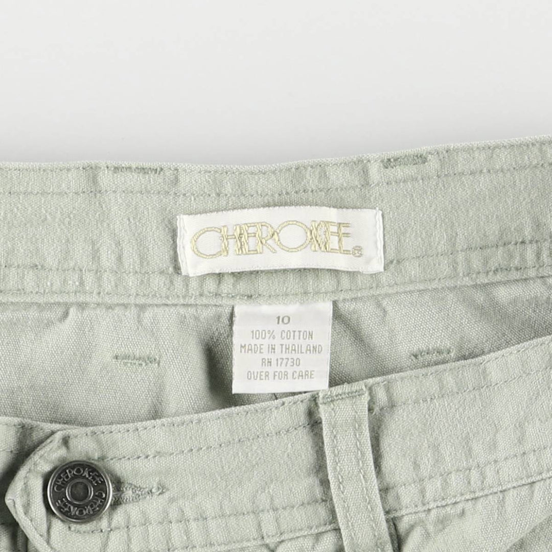 Cherokee CHEROKEE Cotton Shorts, Women's Size L (W29) cotton Khaki type sage green Vintage Second Hand