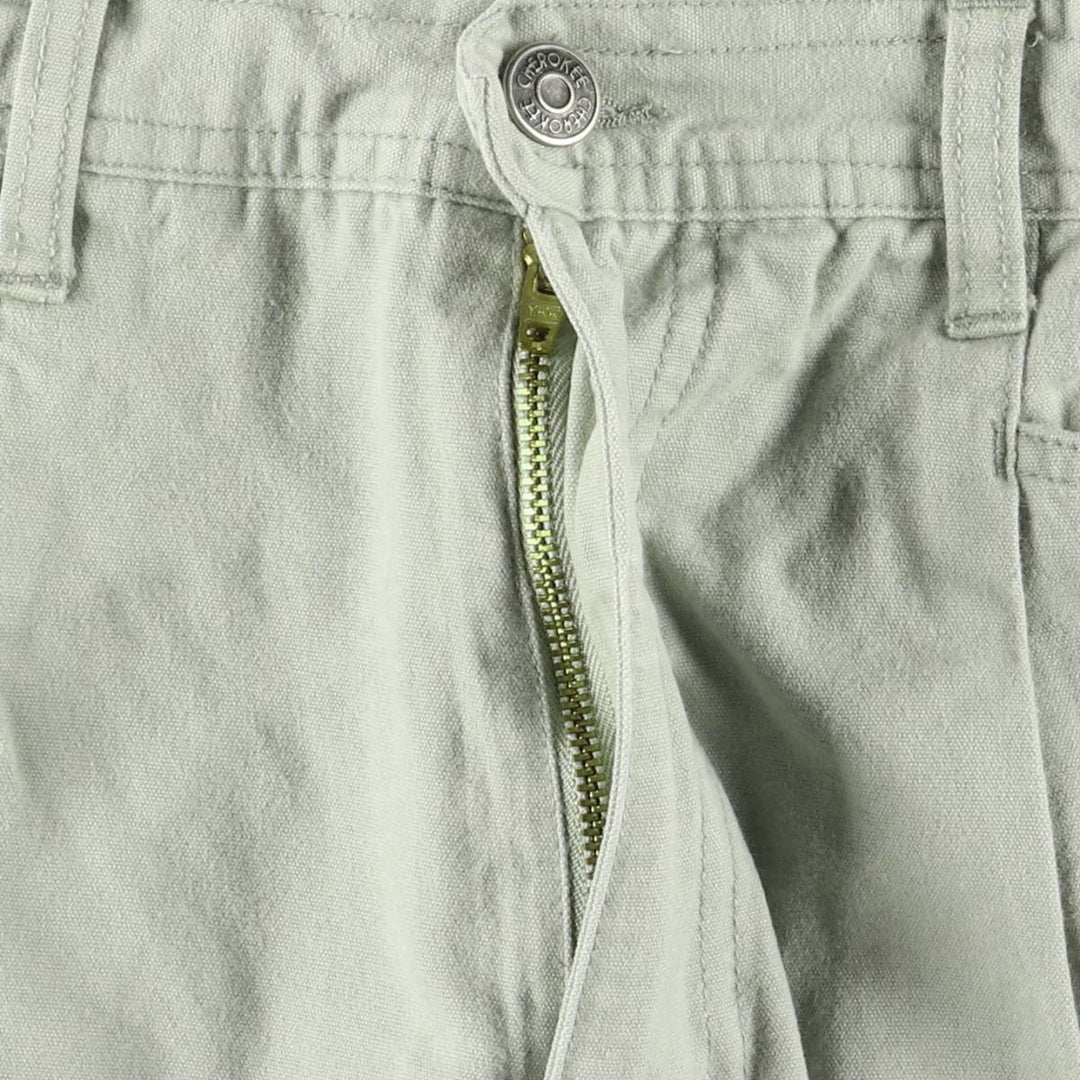 Cherokee CHEROKEE Cotton Shorts, Women's Size L (W29) cotton Khaki type sage green Vintage Second Hand