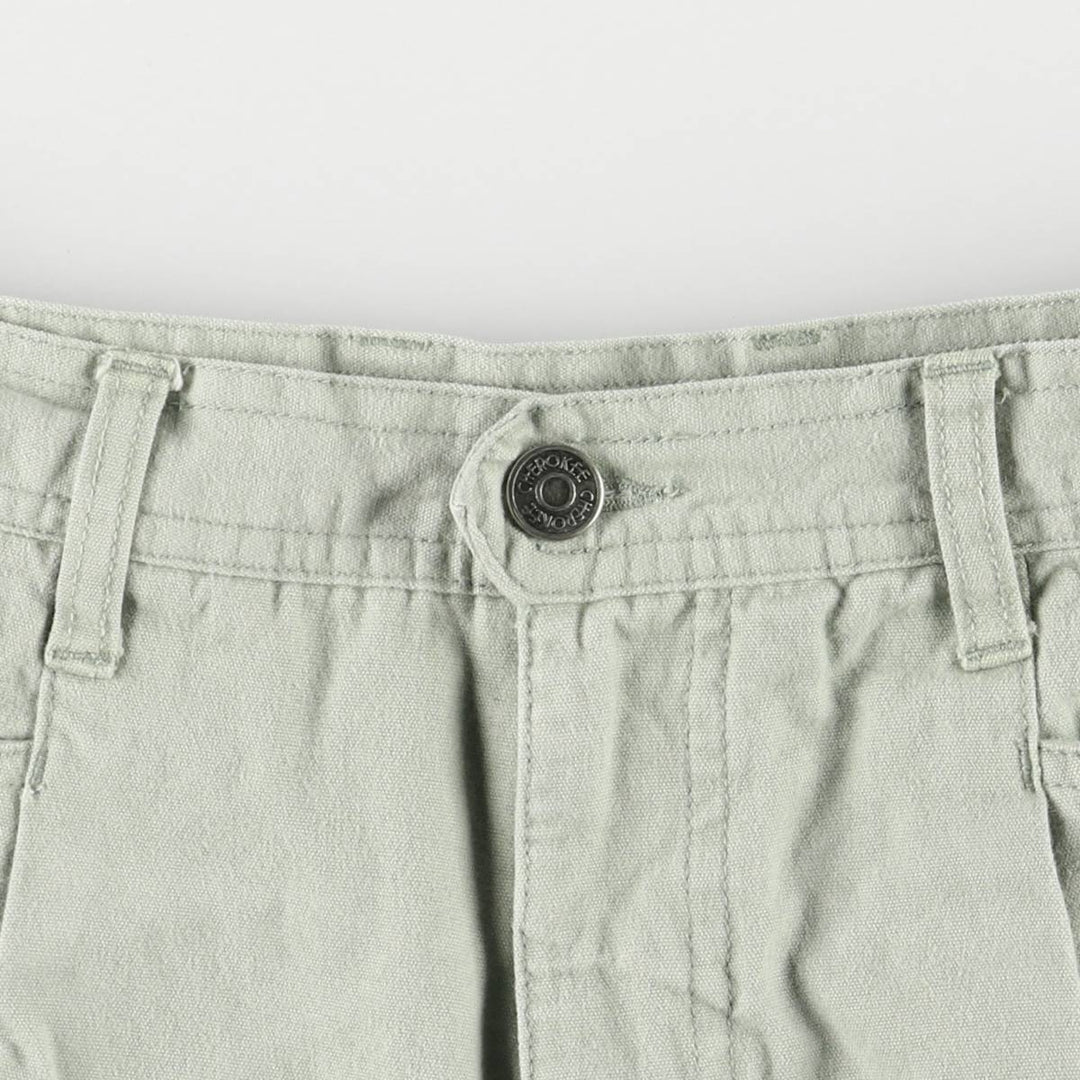 Cherokee CHEROKEE Cotton Shorts, Women's Size L (W29) cotton Khaki type sage green Vintage Second Hand