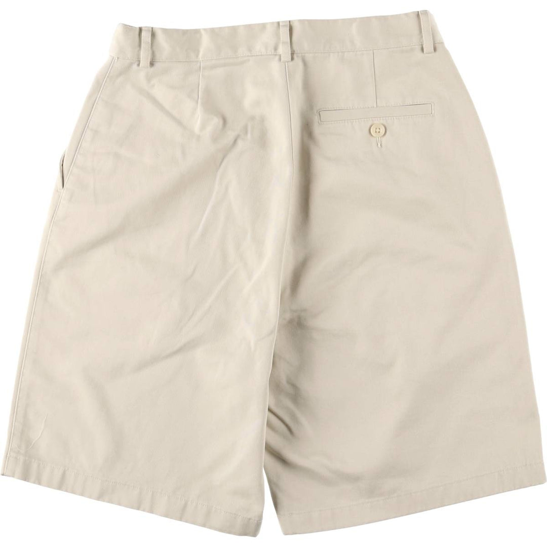 LLBean Original Fit One-Tuck Chino Shorts, Women's Size L (W30) cotton ivory Vintage Second Hand