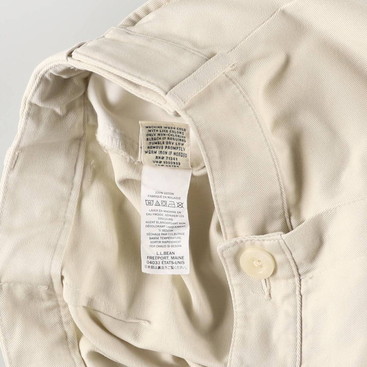 LLBean Original Fit One-Tuck Chino Shorts, Women's Size L (W30) cotton ivory Vintage Second Hand