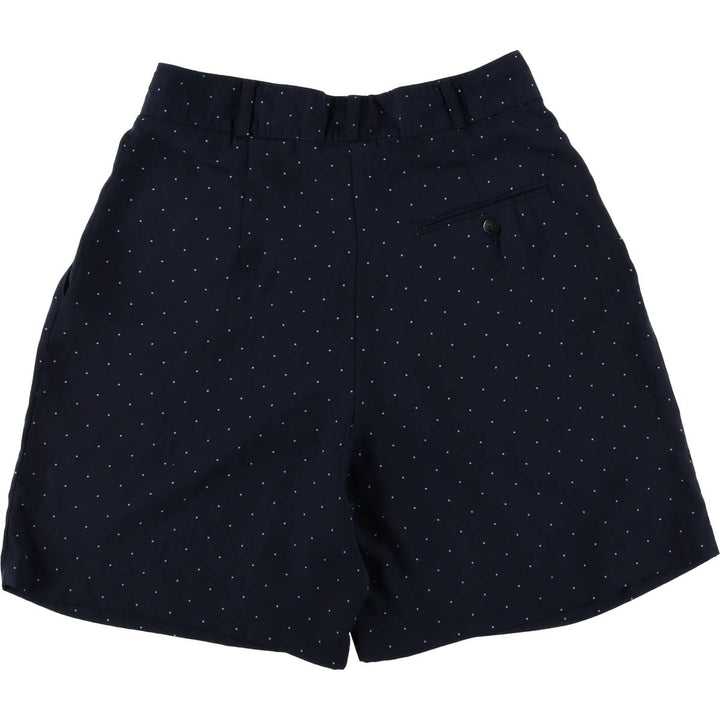 TEHAMA Dot Pattern Two-Pleated Shorts, Made in USA, Women's Size L (W28) polyester navy blue type Vintage Second Hand