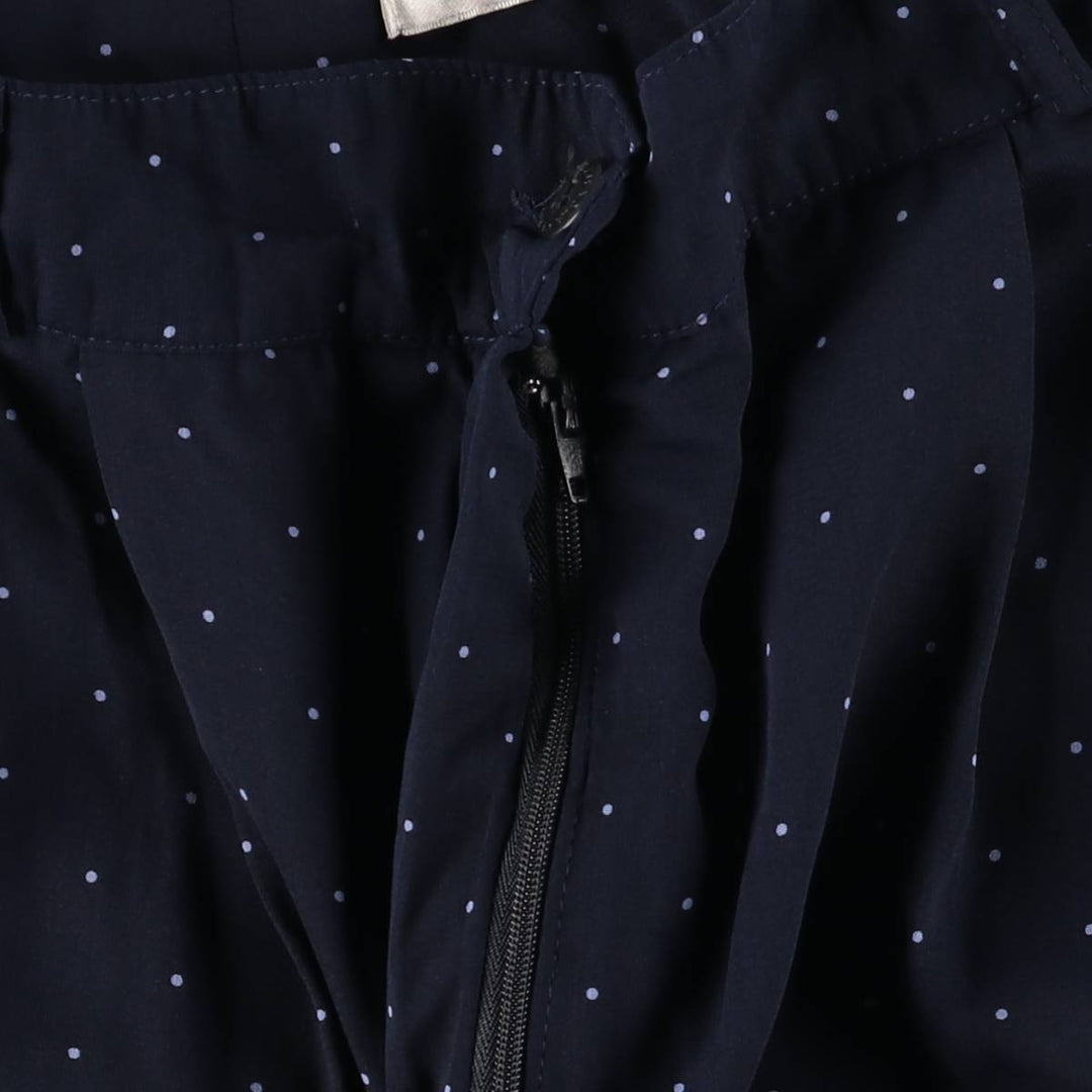 TEHAMA Dot Pattern Two-Pleated Shorts, Made in USA, Women's Size L (W28) polyester navy blue type Vintage Second Hand