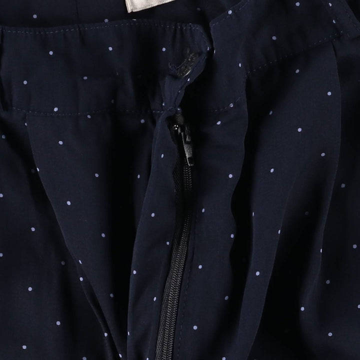 TEHAMA Dot Pattern Two-Pleated Shorts, Made in USA, Women's Size L (W28) polyester navy blue type Vintage Second Hand