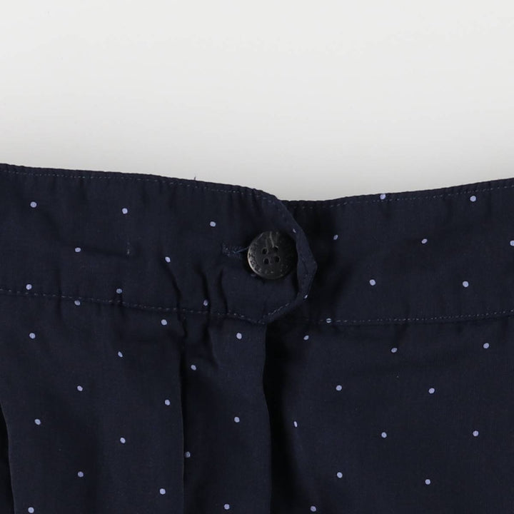 TEHAMA Dot Pattern Two-Pleated Shorts, Made in USA, Women's Size L (W28) polyester navy blue type Vintage Second Hand
