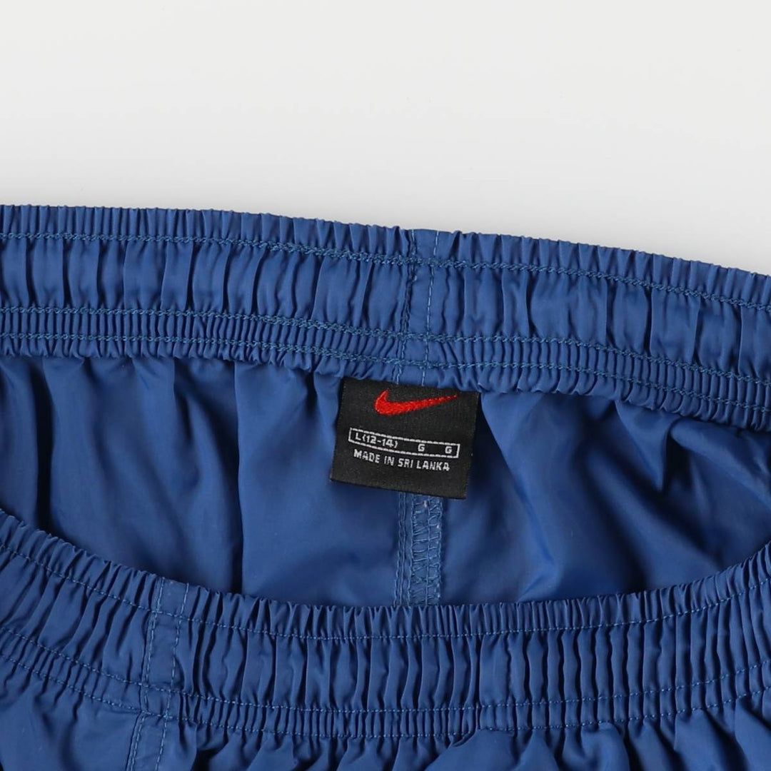 90'S Nike Nylon Pants, Rustling Pants, Women's Size L, Vintage Nylon blue type Vintage Second Hand