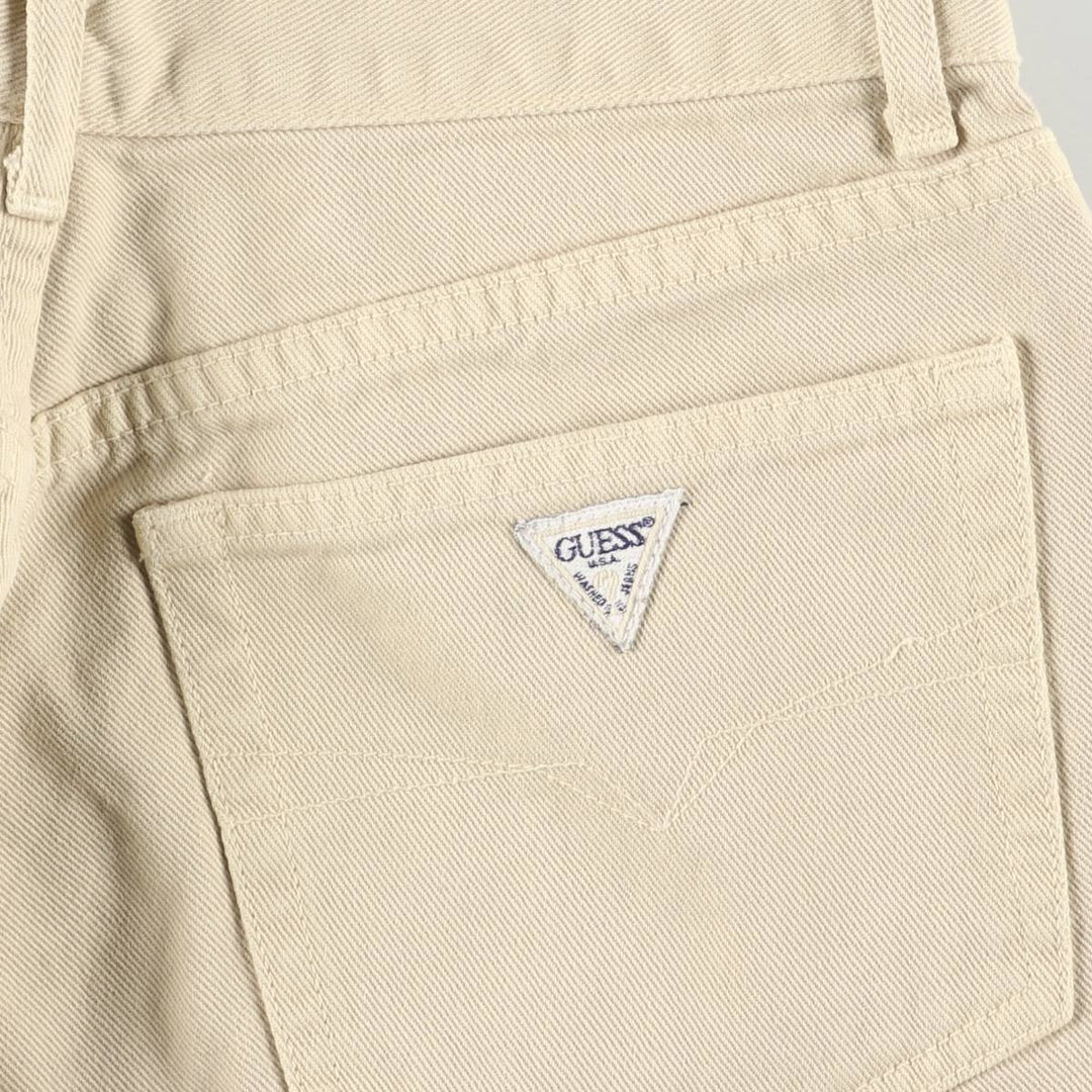 Guess denim shorts, short pants, made in the USA, women's XL (w31) equivalent cotton Beige type Vintage Second Hand