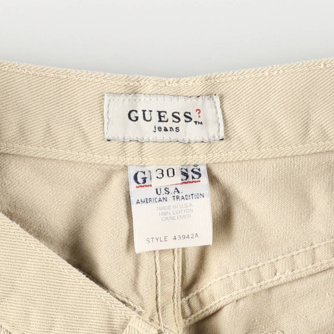Guess denim shorts, short pants, made in the USA, women's XL (w31) equivalent cotton Beige type Vintage Second Hand