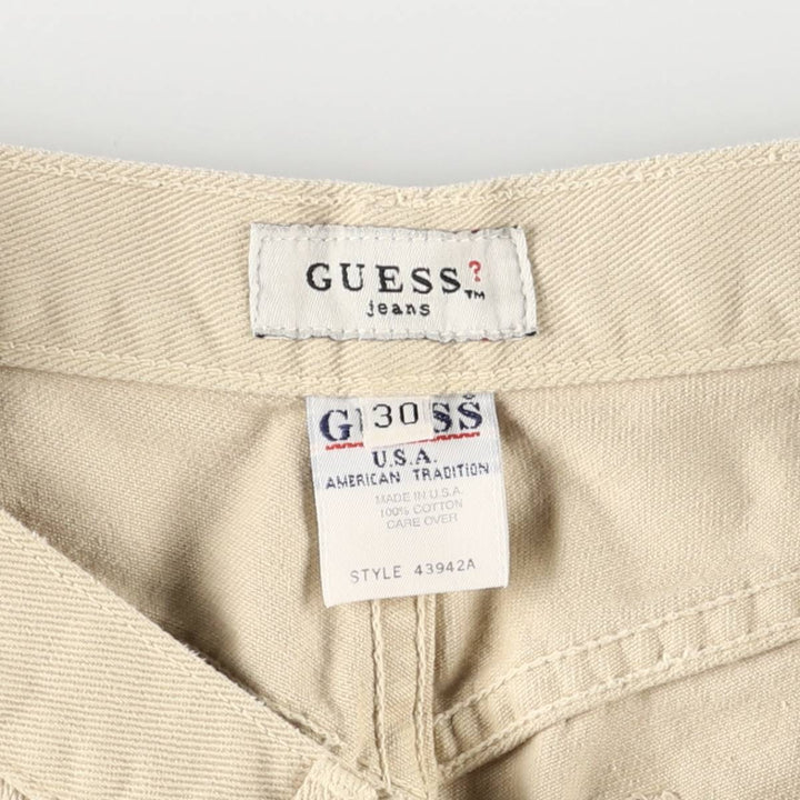 Guess denim shorts, short pants, made in the USA, women's XL (w31) equivalent cotton Beige type Vintage Second Hand